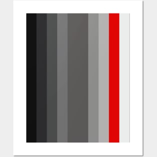 Gray gradient with a red stripe Posters and Art